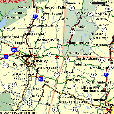 map of Albany NY area showing Broken Wheel